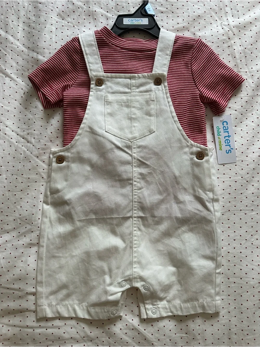 Carter's Baby Overalls with Red Stripe Tee